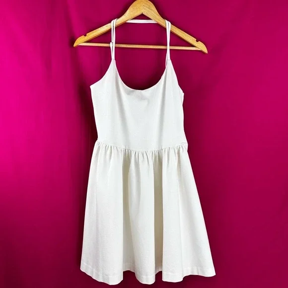 Guess White Skater Mini Dress Tie-Up Back Bodycon Fit & Flare Sleeveless‎ Size 6 - Picture 10 of 17